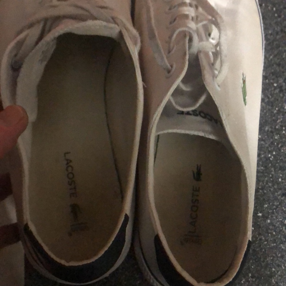 Lacoste White Canvas Sneakers size 10.5 - Picture 15 of 15